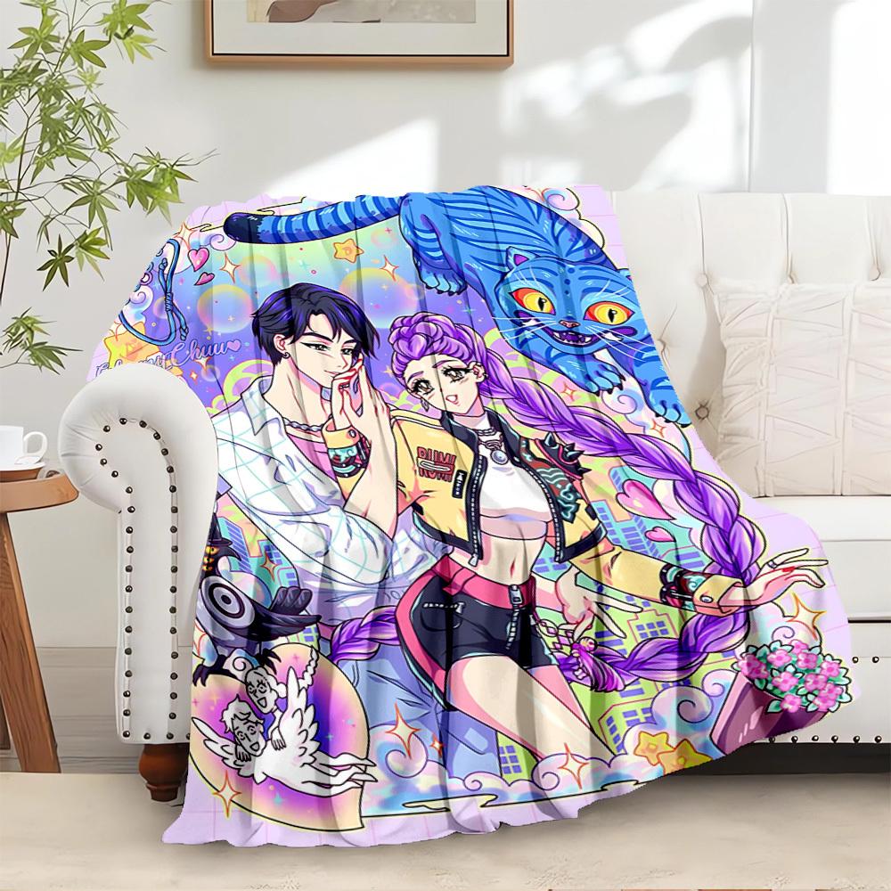 

K-POP Anime Girls Group - Four Seasons Soft Warm Blanket - All-Season Thick Knit Polyester Bedspread for Bed, Camping, Travel - Perfect Gift 100x150cm