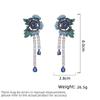 Damen Leichter Luxus Design Elegante Eingelegte Zirkon Rose Quasten Ohrringe Modische Und Vielseitige Nischendesign Ohrringe