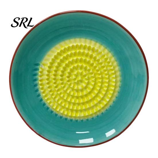 Ceramic Garlic Bowl Ginger Grater Plate, Manual Mincer Dish, Multifunctional Masher Herb And for Food, Kitchen Grinding Puree Dipping Sauce G