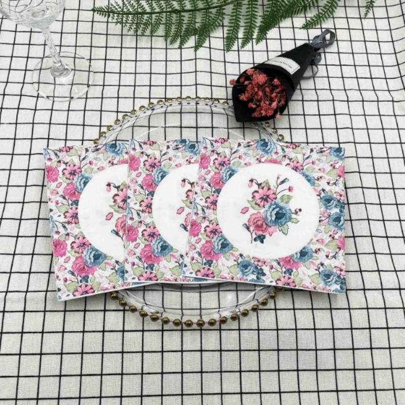 Disposable Party Napkin Double Layer 20 Pieces/Pack Colorful Flower Pattern