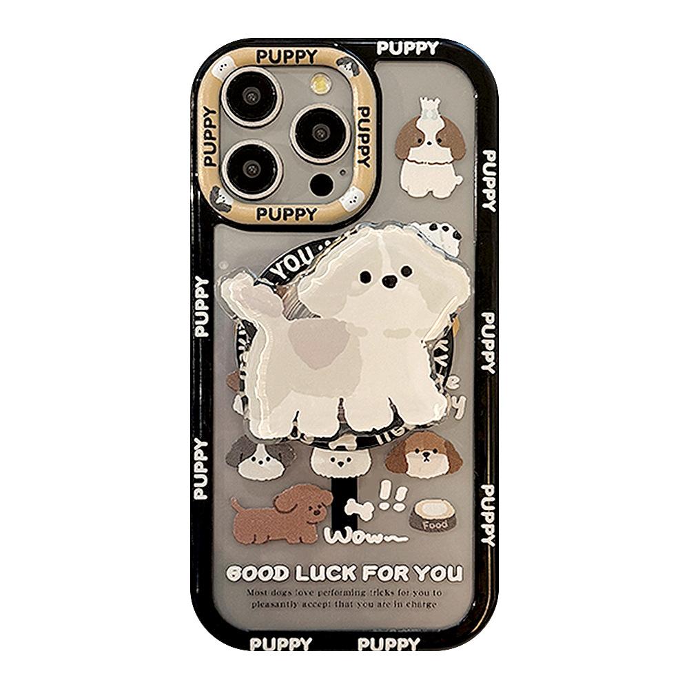 Personalized Graffiti Dog IPhone Case 16 Suitable for 14ProMax Magnetic Bracket IPhone 13 American 12 Hard