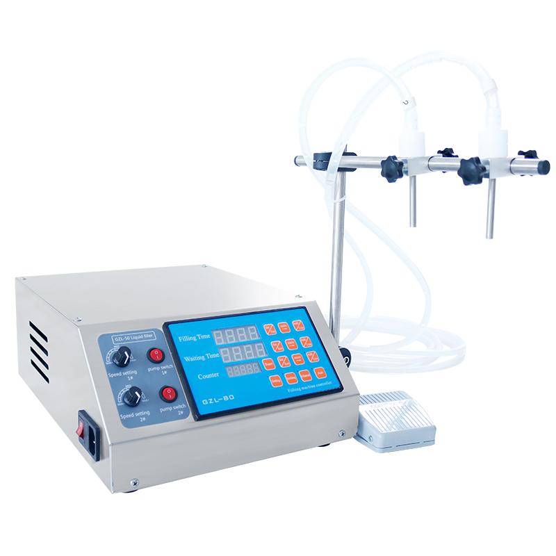 ZONESUN ZS-YTDP2 Double Head Liquid Perfume Water Juice Essential Oil Electric Digital Control Pump Liquid Filling Machine 110 volts