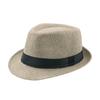Men's Summer Straw Fedora Sun Hat - Outdoor Sunshade Beach Bowler Hat