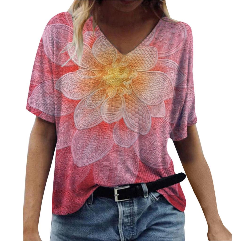T-shirt Flowy Floral Print Tshirt Tops 