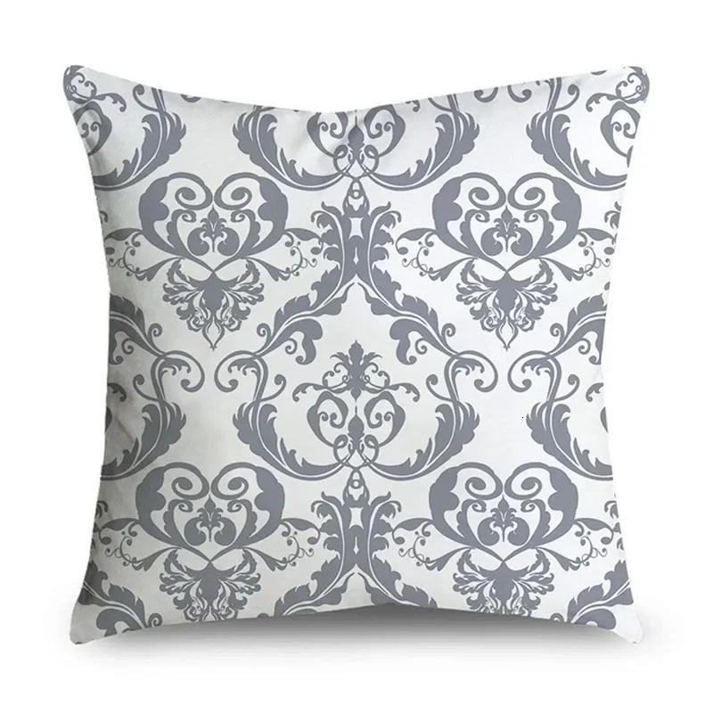 Gray Striped Geometric Double-Sided Printed Pillow Cover Short Plush Suitable Living Rooms Bedrooms Sofas Throw Cushion Cover