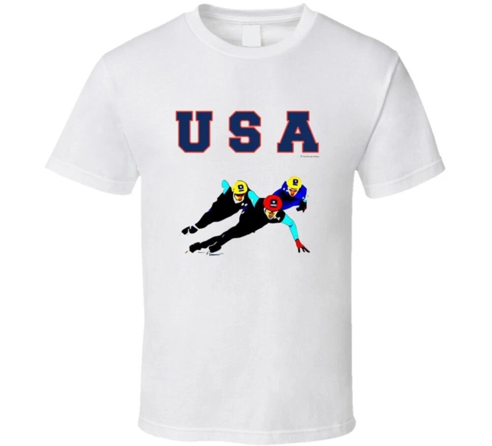 Usa Winter Games Speed Skating T Shirt 4XL