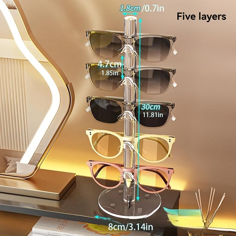 Acrylic Glasses Holder Vertical Sunglasses Organizer Stand Space-Saving Eyewear Display Rack for Home DeskStore Display Rack