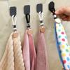 6-1PCS Bathroom Towel Clips With Loops Kitchen Storage Hook Hand Towel Hanger Household Bathroom Kitchen Organizer Hanging Rack