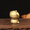 Brass Pig Bite Money Decoration Exquisite Miniature Decoration Retro Animal Small Craft Statue