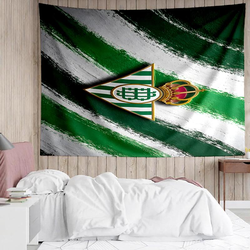Real Betis Crest Lightning Tapestry, Unique Design Tapestry, Suitable for Bedroom,Livingroom, Playroom,Heartwarming Fan Holiday Gifts