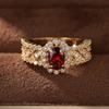 European and Korean Retro Light Luxury Personalized Ring Woman, Inlaid Zircon Fashion Single Ring, Literary and Exotic Jewelry