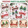 Fun Christmas Sunglasses with Santa, Antlers and Tree - Holiday Party Glasses for Adults