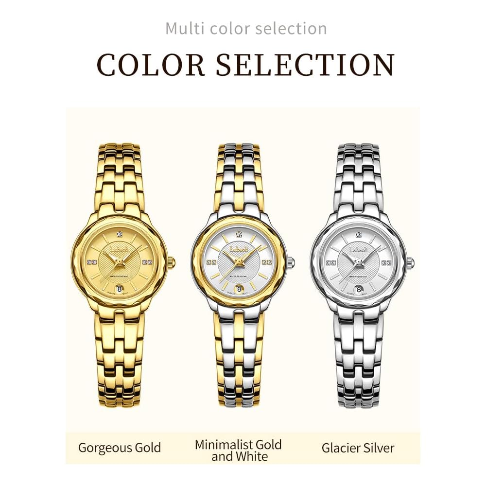 Elegant Women's Simple Stainless Steel Waterproof Watch Gold Silver