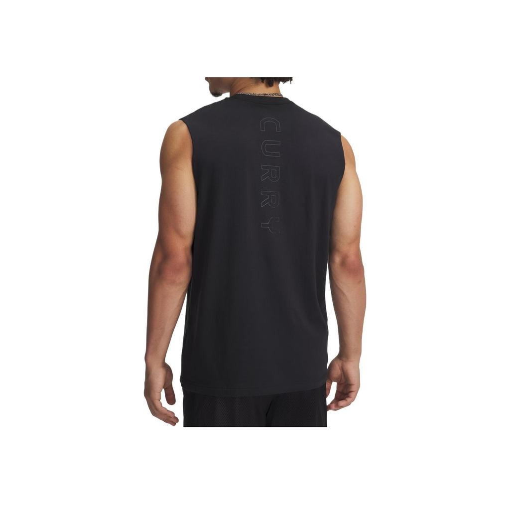 Under Armour Curry Comfortable Classic Fashion Solid Color Versatile Vest Men Tops Black 1390352-001