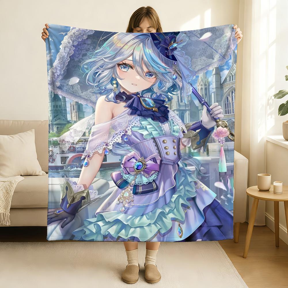 Genshin Impact Game Furina Blanket Soft and Skin Friendly For Couch Bed Napping Bedspread All Seasons Comforter