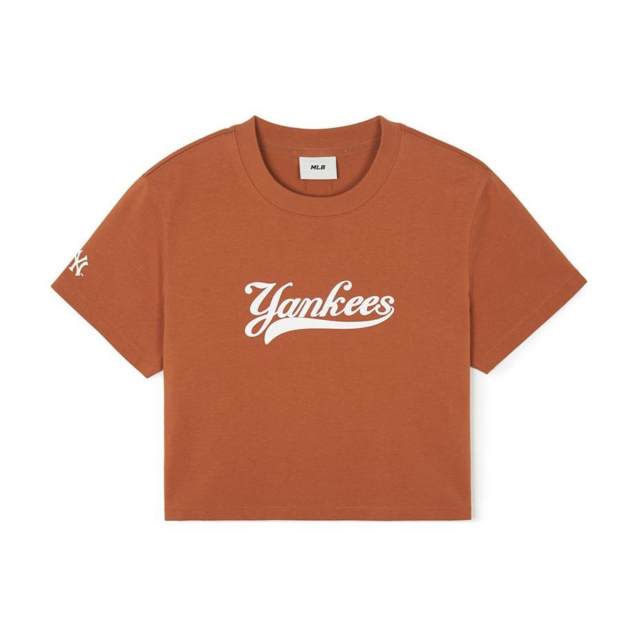 New MLB SS24 T Shirt Women's Light Brown 3FTSV1243-50BRL