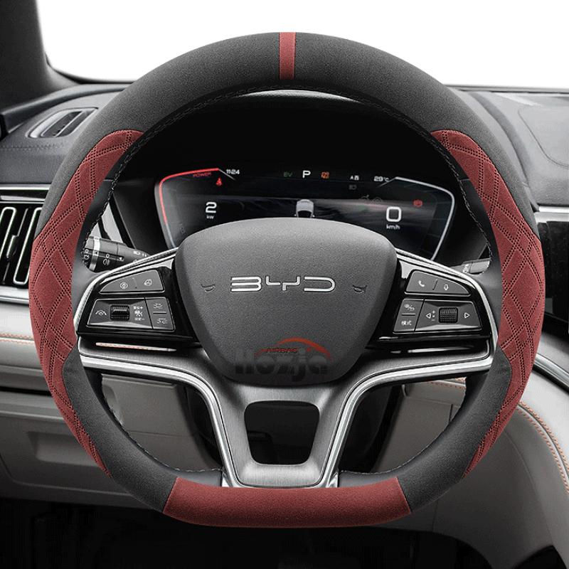 Wildleder Auto Lenkradbezug für BYD Song plus Song pro max dmi ev 2022 2023 2024 2025 Auto-Styling Autozubehör