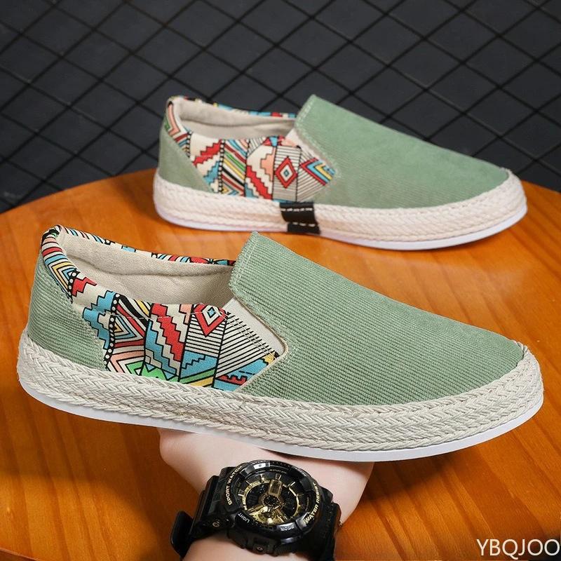2025 New Style Summer Fashion versatile Men's Sneakers Casual comfort Canvas Flat Shoes Men Fisherman Linen Cloth Loafers Shoes