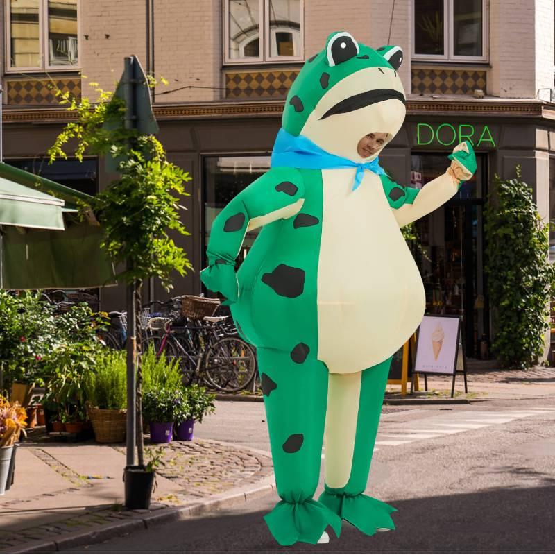 Cartoon Frog Cosplay Inflatable Costume Aldult Halloween Party Dress Up Props