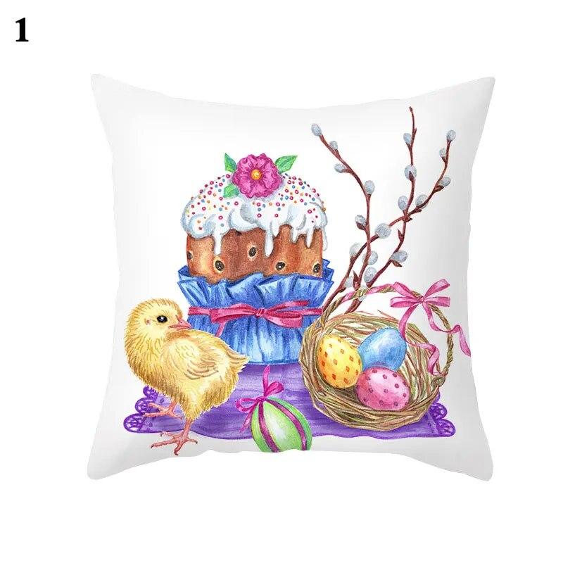 Счастливой Пасхи милый кролик наволочка декоративная подушка для дивана домашний декор автомобиля мультяшная наволочка 40x40cm