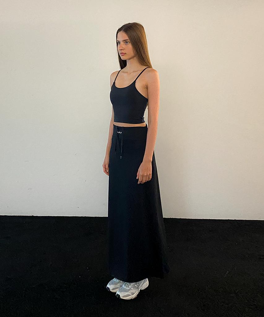 INJIACTIVE Logo Jersey Maxi Skirt Black