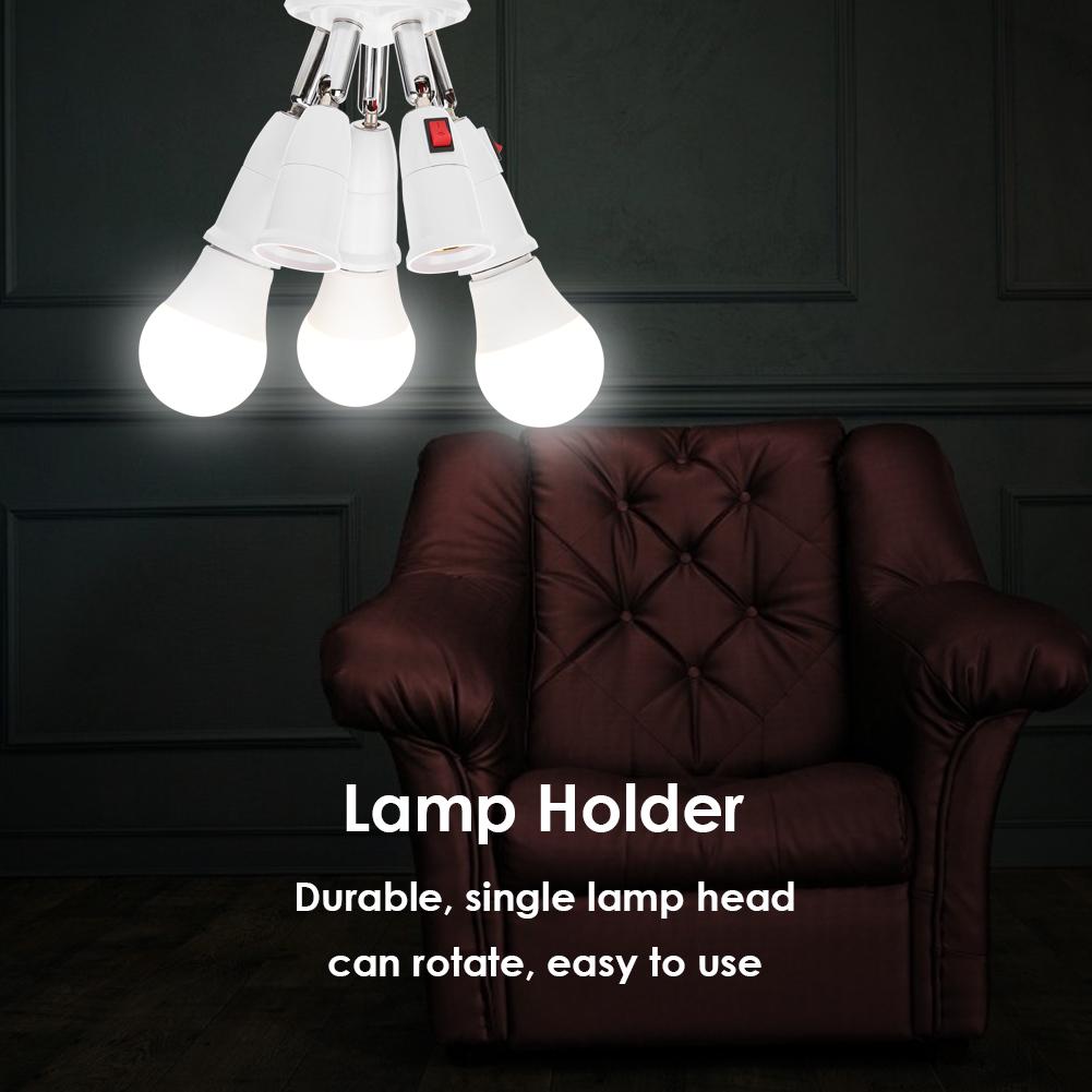2/5-heads PC Practical E27 Lamp Holder Rotatable Lamps Adapter Adjustable LED Light Bulb Base Lamps Socket Adapter