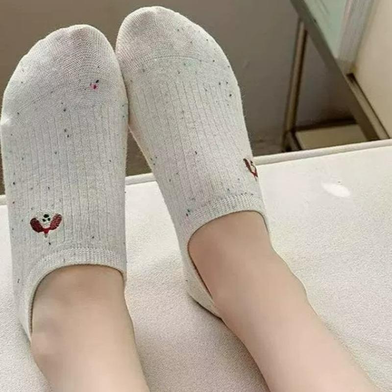 New Women's Summer Thin Non-slip Low Cute Socks Ins Trendy Japanese Cute Animal Pattern Spot Yarn Kawaii Casual Low-Cut Socks