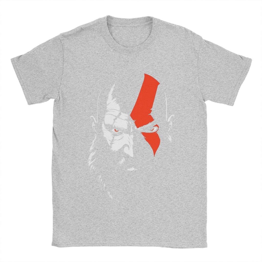 God Of War Kratos Herren T-Shirt Lässige T-Shirts Kurzarm Rundhals T-Shirts Baumwolle Klassische Oberteile
