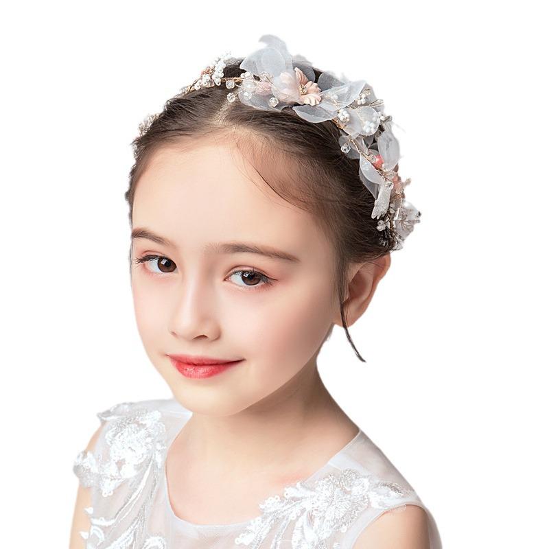 Princess Pink Flower Fairy Headband for Girls - Silk Gauze Fabric