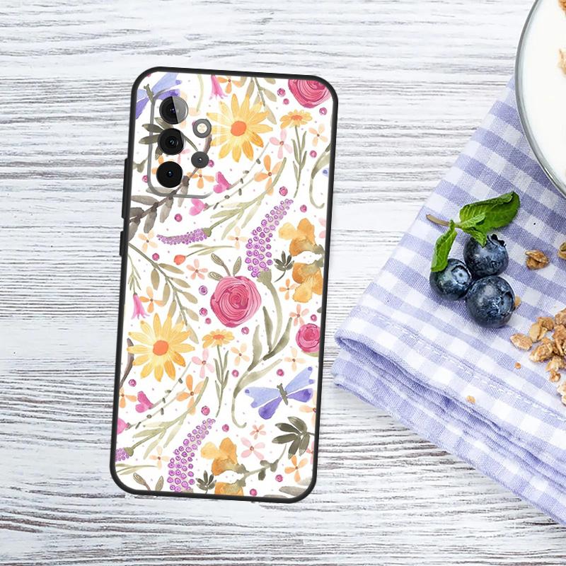 Dragonfly Insect Pattern Cover For Samsung Galaxy A15 A25 A35 A55 A53 A33 A13 A52 A32 A12 A51 A71 A14 A34 A54 Case