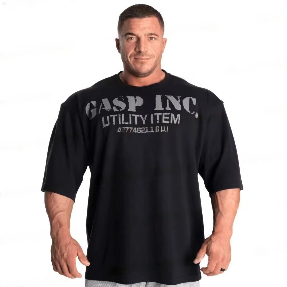 Large Size Cotton Men's Summer American Letter Printed T-shirt Street Fashion Clothing Sports Casual Short Sleeved T-shirt