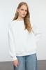 Women's Fashionable Stylish Sweatshirt Emerald Green Relaxed Comfortable Fit Basic Raglan Sleeve Crew Neck Knitted Sweatshirt