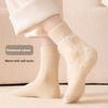 Women's Autumn and Winter Mid-calf Socks with Fleece and Thickened Long Calf Postpartum Socks, Floor Super Thick Warm Fleece Socks