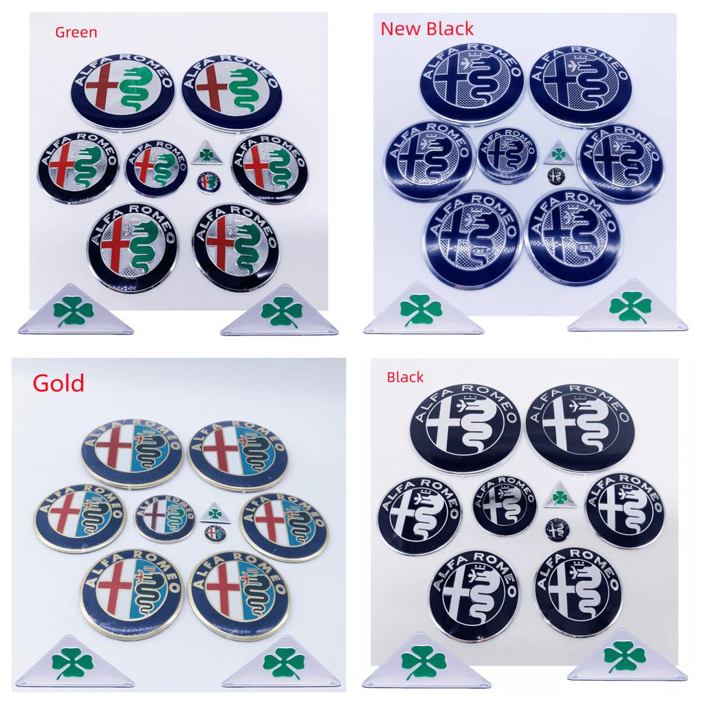11pcs Alfa Romeo GTAM Giulia Stelvio Mito Tonale Car Steering Wheel & Front Hood Emblem Stickers Multiple Sizes AvailableW