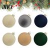 Luxurious Christmas Tree Ornaments 12 Pcs Velvet Ball 2.4 Inches Flocked Shatterproof Plastic High-quality Balls Xmas Hanging Decorations for Holiday