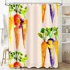 Colorful Carrot Shower Curtain Watercolor Vegetables Bath Mat Decor for Bathroom Orange Purple Yellow White Green Blue Red Fabri
