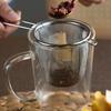 Stainless Steel Tea Strainer Coffee Herb Spice Filter Diffuser Fine Mesh Colander with Handle Reusable Anti-Scald Tea Infusers