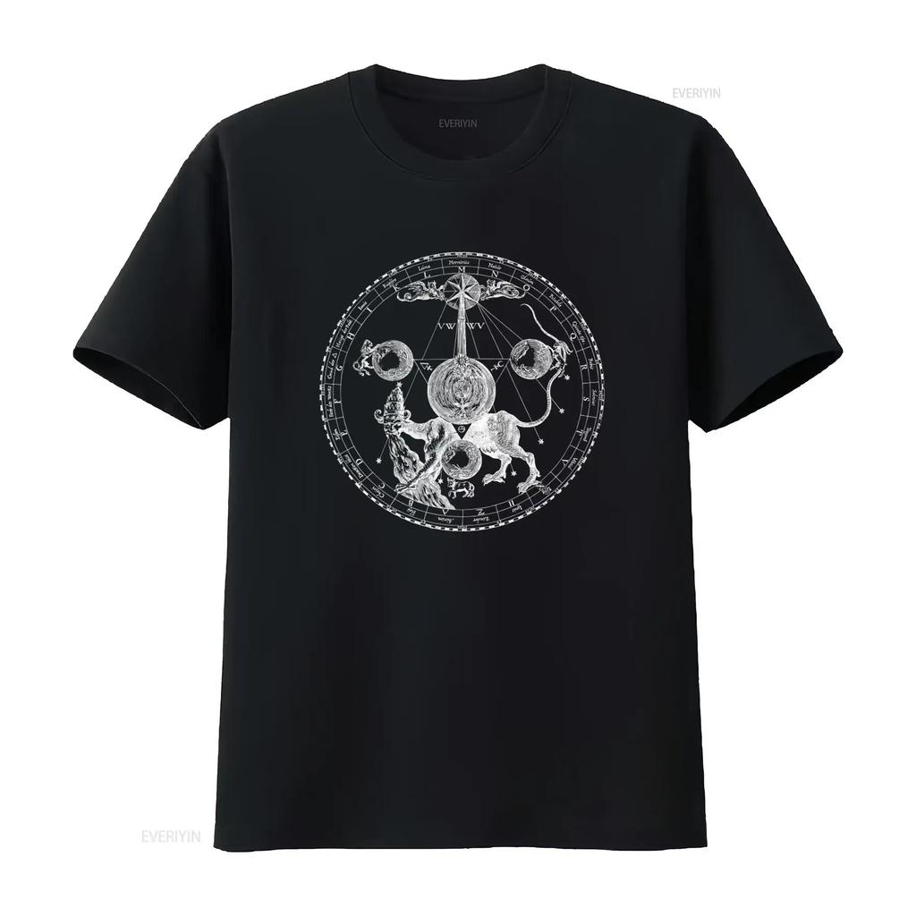Mystical Cabala Stephan Michelspacher 1615 Alchymia Art Nature Inspired Men's T Shirt vintage Washed Unisex Versatile