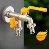 Brass Main Body Outdoor Garden Faucet, Multifunctional Anti Freezing and Heat-resistant One In and Two Out Faucet,