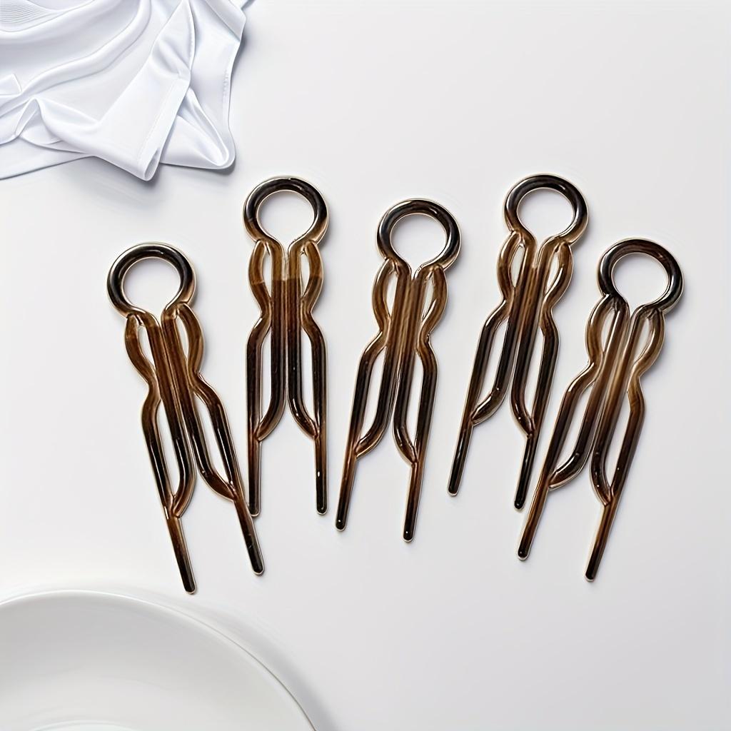 Vintage Hair Clip 5pcs Minimalist Oval Hair Clip Set Vintage, Matte Finish, Hollow Design for Women's Simple Curly Hairstyles