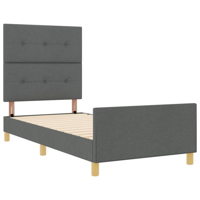 VidaXL Cadre de Lit Gris Foncé 80x200 cm en Tissu 3344684