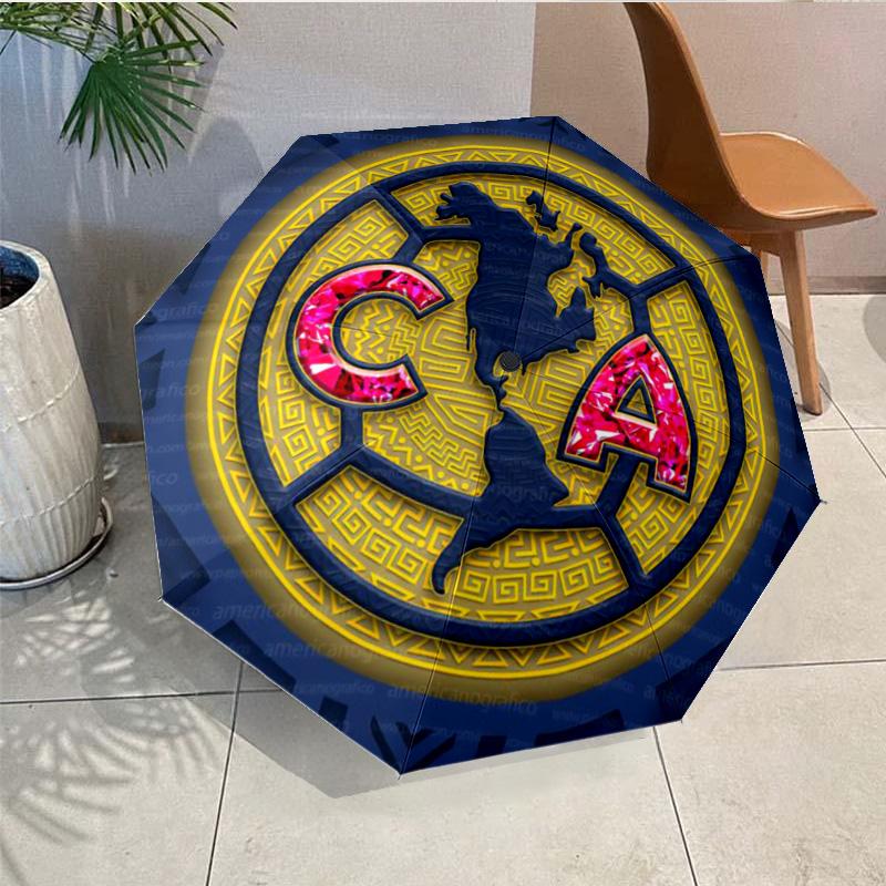 Club America Emblem Umbrella - Automatic Open/Close, Compact 8-Rib Lightweight Umbrella Essential for outdoorPicnic Accessory Fan Gifts