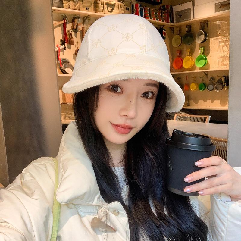 Korean New Hat for Women with High end Japanese Velvet Fisherman Hat Fashionable and Fashionable Big Head Versatile Basin Hat
