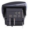 12V-24V Pin Rocker Toggle with LED Light, Horn Pattern, Black, for Car RV Boat Marine, 20A