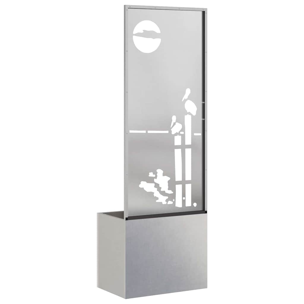 Garden Privacy Screen Canvas Silver 50 X 150 Cm Stainless Steel
