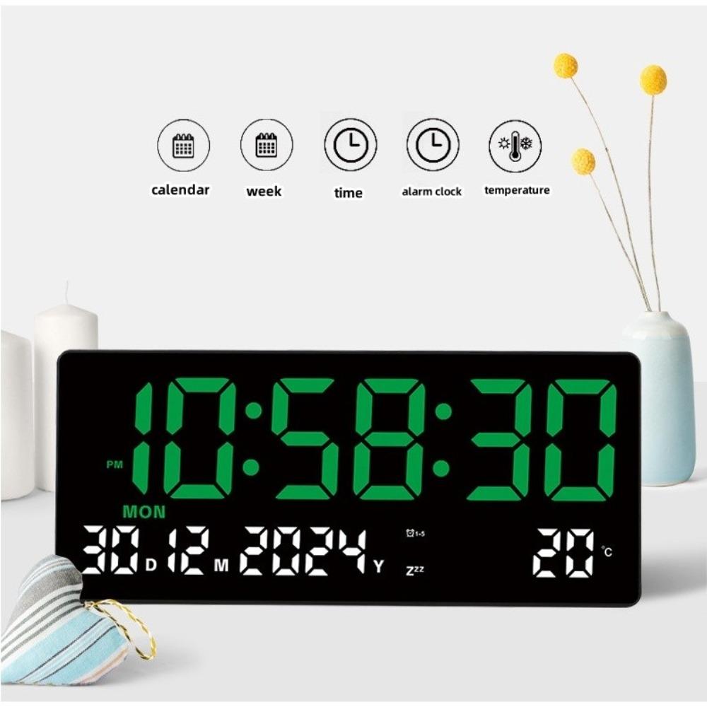 12/24H Digital Wall Clock Large Electronic Table Clock Modern Design LED Alarm Clock  Living Room