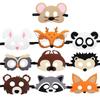 10/12pcs Cute Animal Jungle Animal Felt Mask Cartoon Forest Animal Masks  Ress-Up Party Accessory