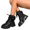 Damenstiefel Neu in Motorradstiefeletten Wedges Damen Schnürschuhe Plateauschuhe Weiß Schwarz Leder Oxford Schuhe Damenstiefel Mujer Tasche