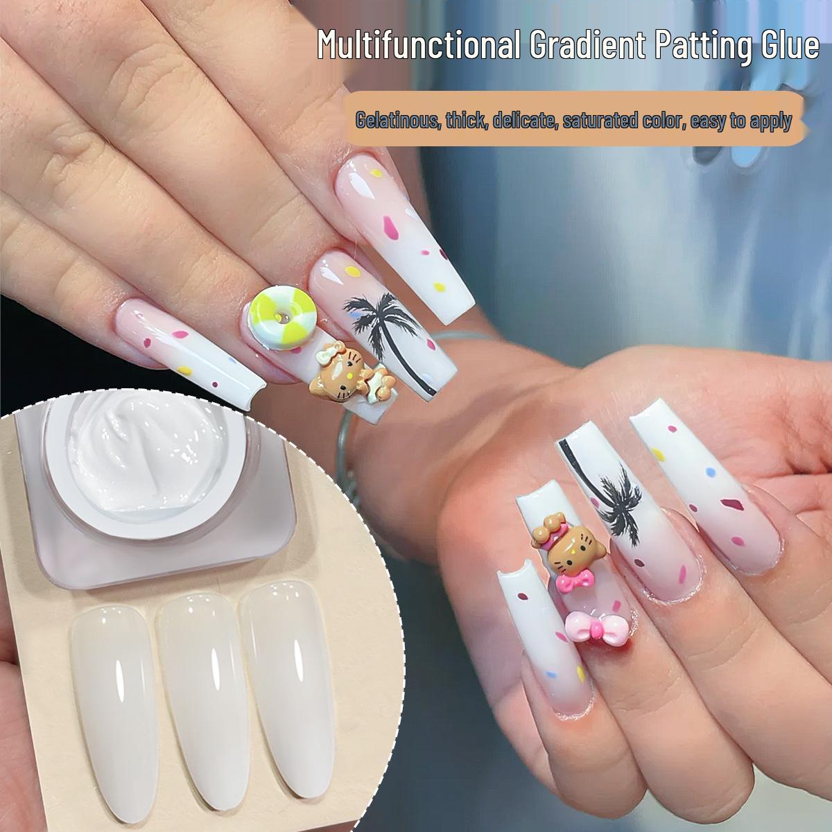 

Ombre Effect Gradient Gel Polish: 2025 No-Wash White Patting Gel (5g)