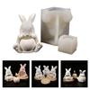 Silicone Rabbit Shaped Mold For Resin Art Concrete Jewelry Container Making And Decorative Succulent Planter Design